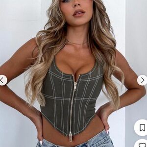 WHITE FOX reservations only bustier top size M